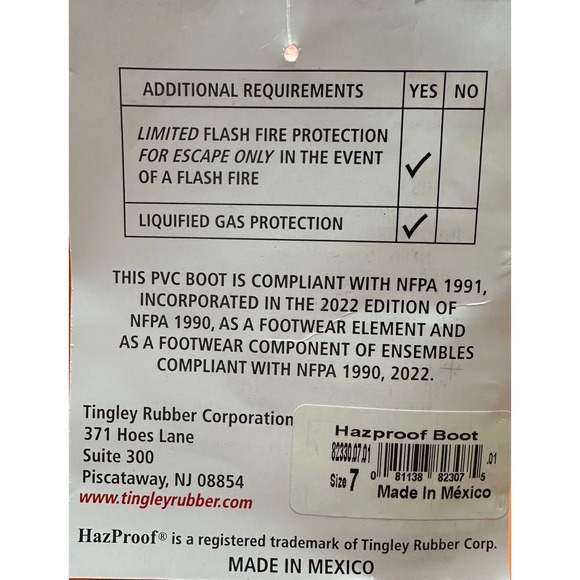 NWT: Tingley Hazproof Hazmat Boots-Chemical, Snow, Rain Emergency, Size 7 - Picture 8 of 8